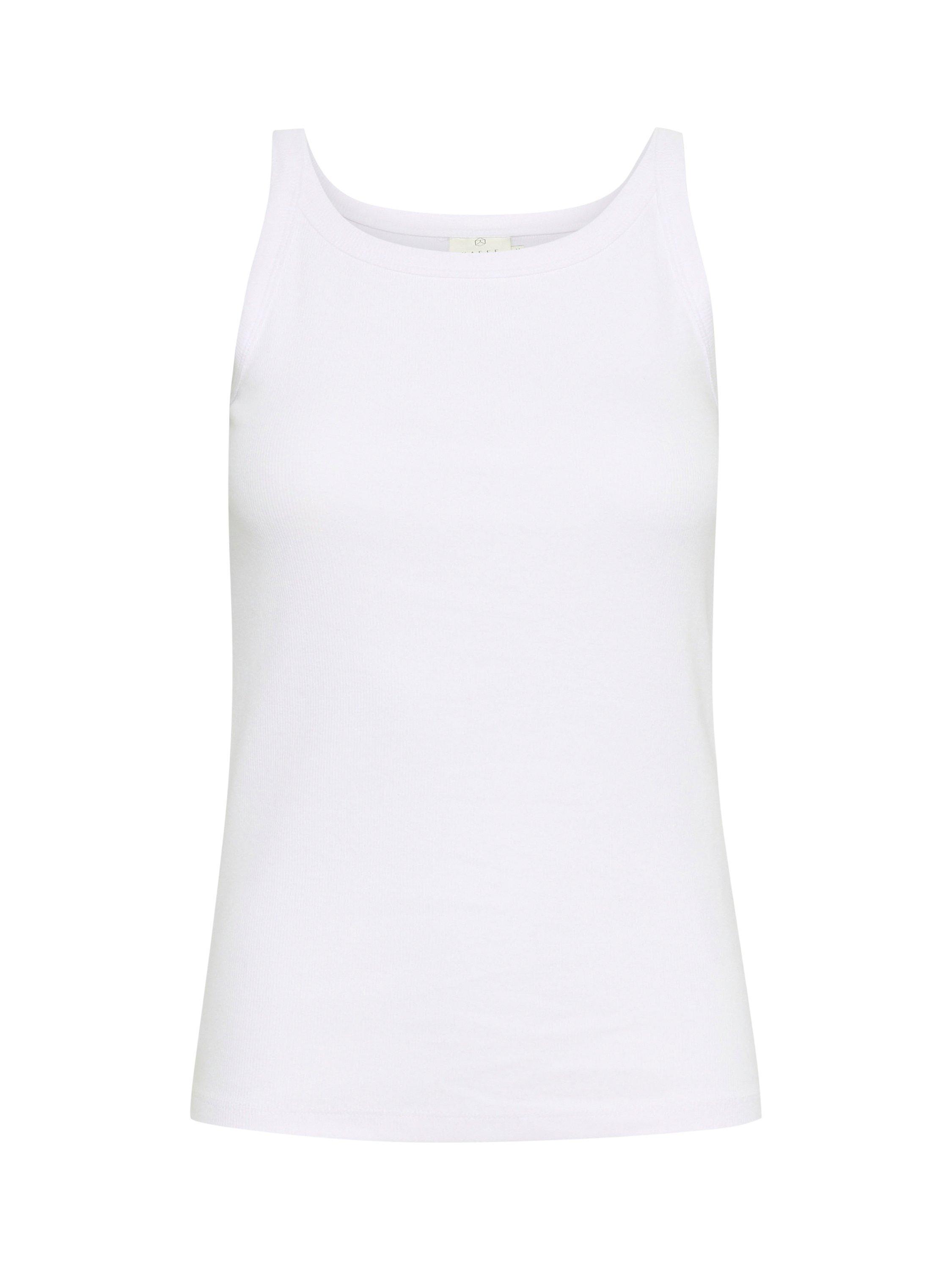Product image 4 of 5, which shows KAFFE Carna Scoop Neck Tank Top, Optical White, XS