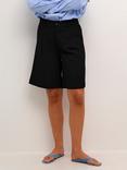 KAFFE Signa Wide Leg Mid Rise Waist Shorts, Black Deep