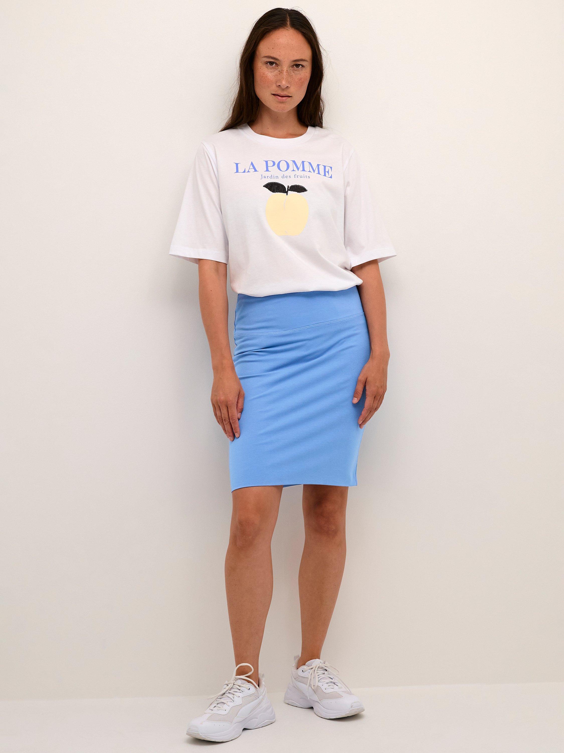 Product image 3 of 5, which shows KAFFE Penny Jersey Pencil Skirt, Ultramarine, XS