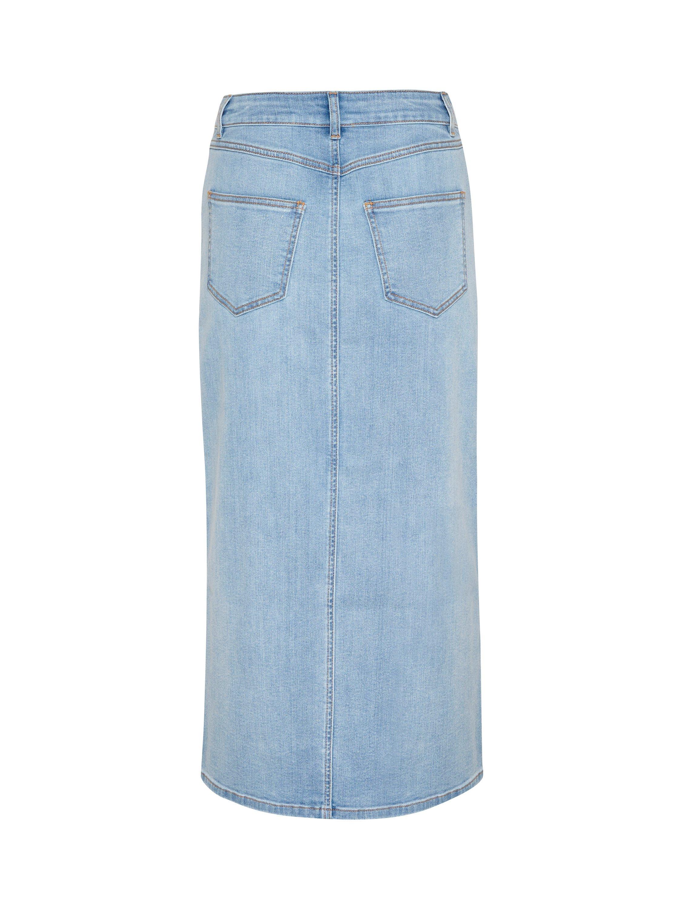 Product image 5 of 5, which shows KAFFE Sinem Denim Midi Skirt, Light Blue, 14