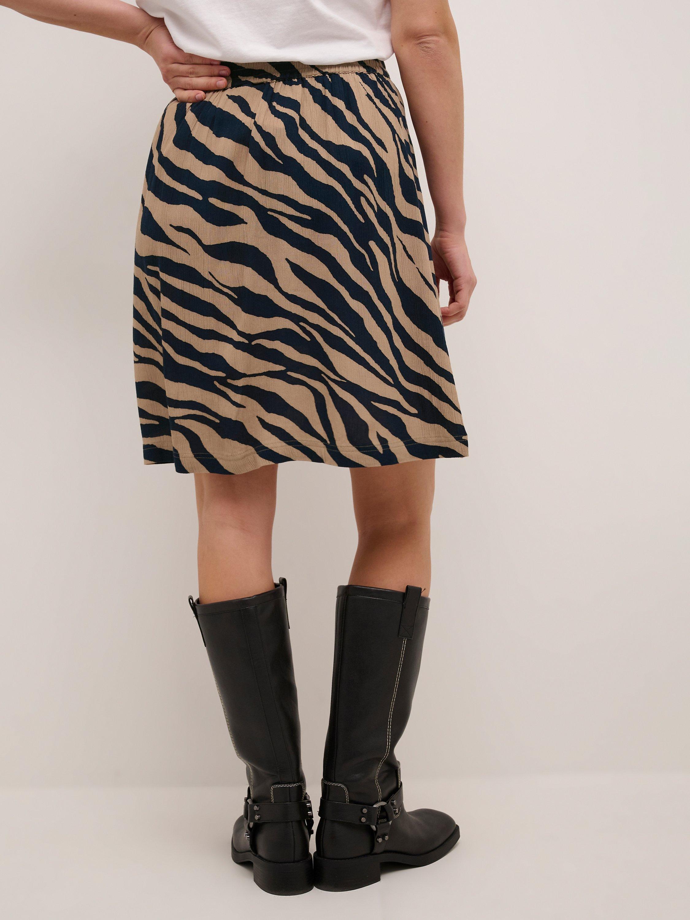 Product image 2 of 5, which shows KAFFE Marita Amber Animal Print Skirt, Multi, 10