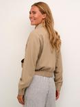 KAFFE Maude Collared Bomber Jacket, Chinchilla