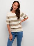 KAFFE Lizza Short Sleeve Striped Jumper, Turtle