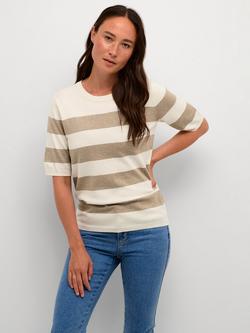 KAFFE Lizza Short Sleeve Striped Jumper, Turtle, Turtle