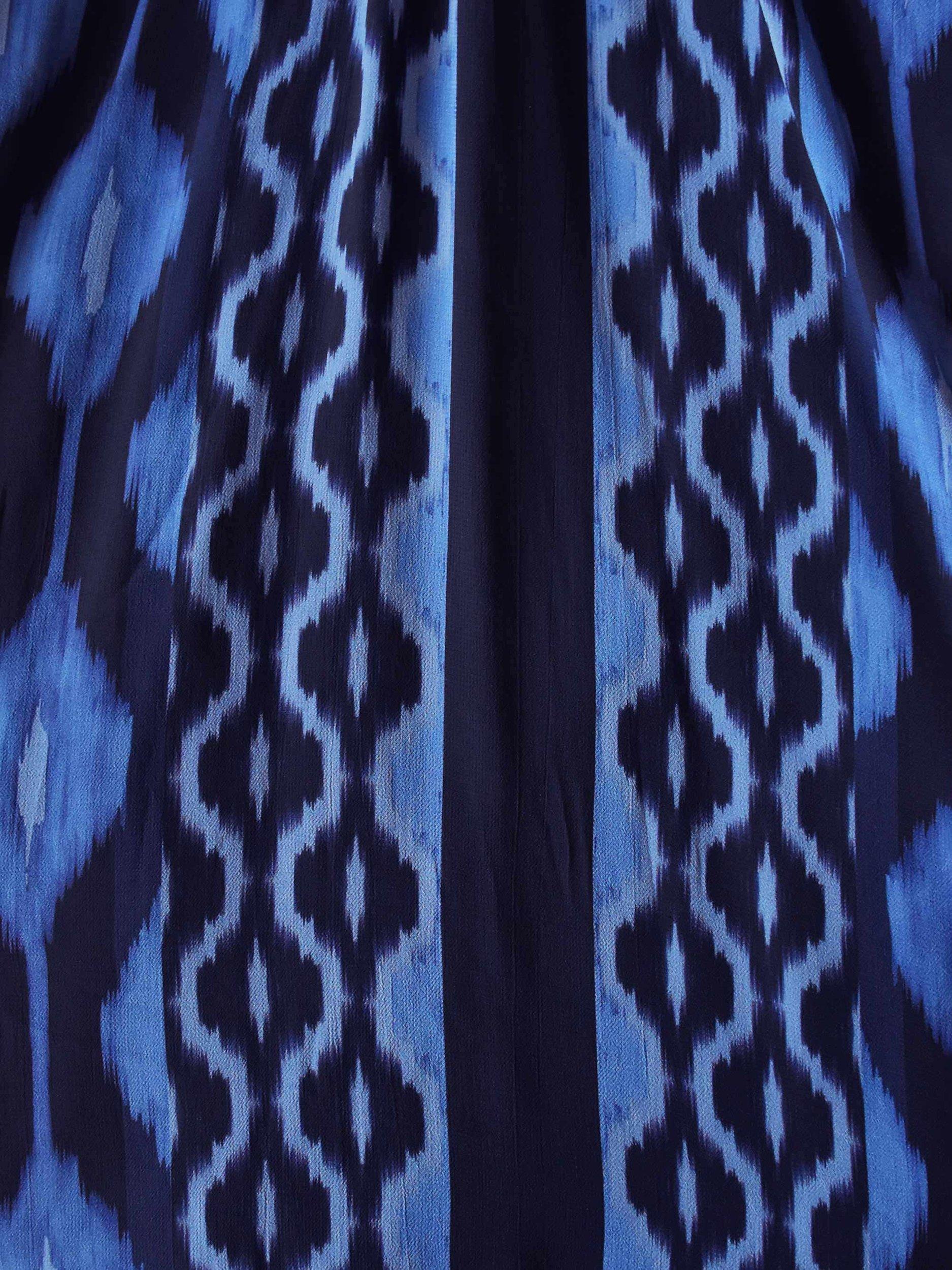 Live Unlimited Curve Ikat Maxi Kaftan, Blue, 14