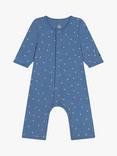 Petit Bateau Baby Paw Print Footless Bodyjama, Beach/Marshmallow