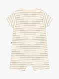 Petit Bateau Baby Stripe Terry Towelling Short Playsuit, Avalanche/Herbier