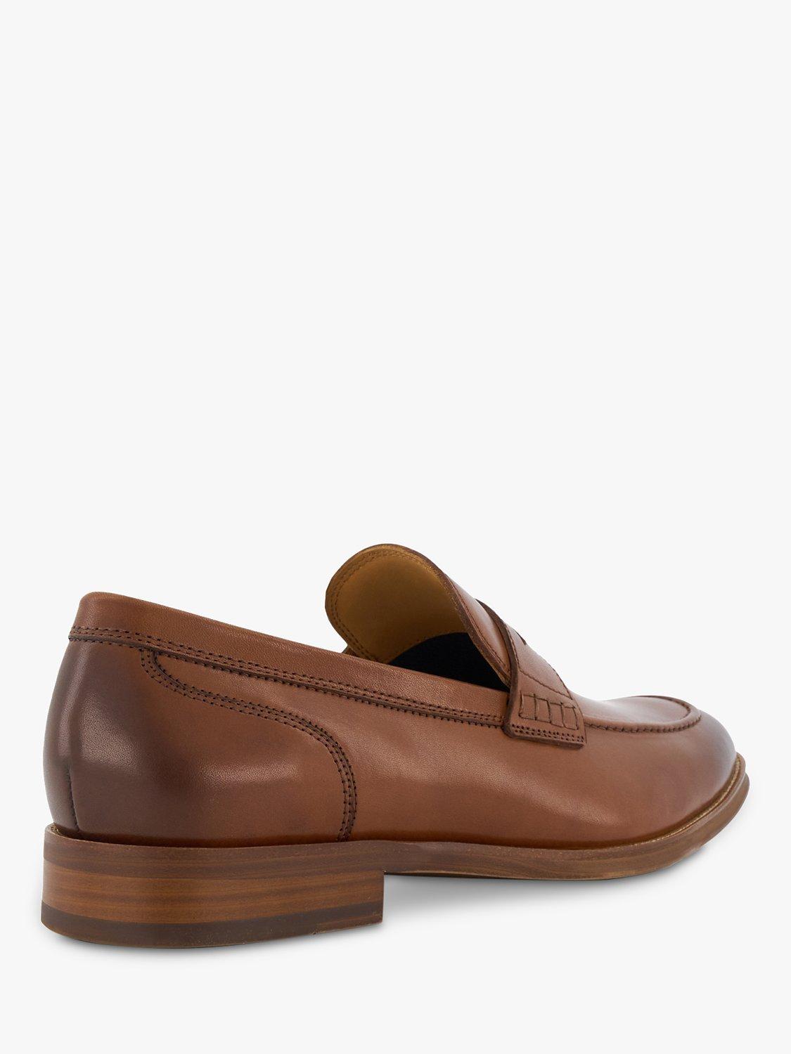 Dune Wide Fit Sulli Leather Penny Loafers, Tan, 8