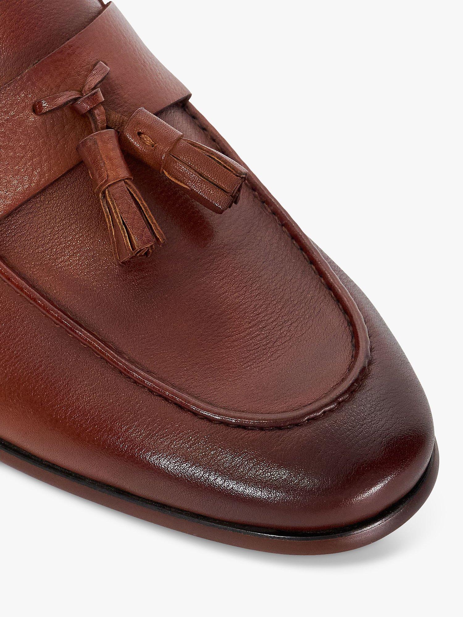 Product image 5 of 6, which shows Dune Supremium Tassel Leather Loafers, Tan, 12