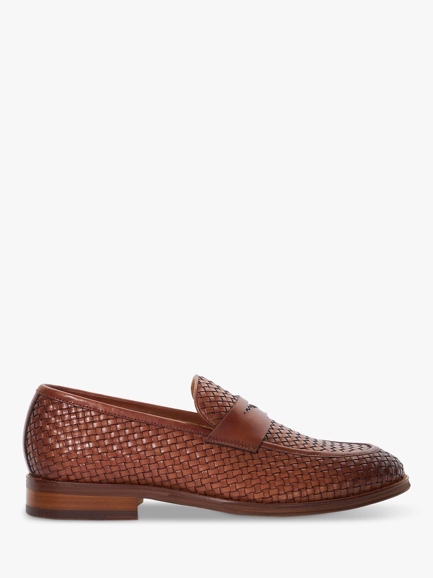 Product image 1 of 6, which shows Dune Saharas Leather Penny Loafers, Tan, 6