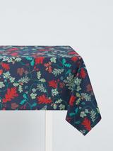 John Lewis Autumn Leaves Cotton Tablecloth, Green