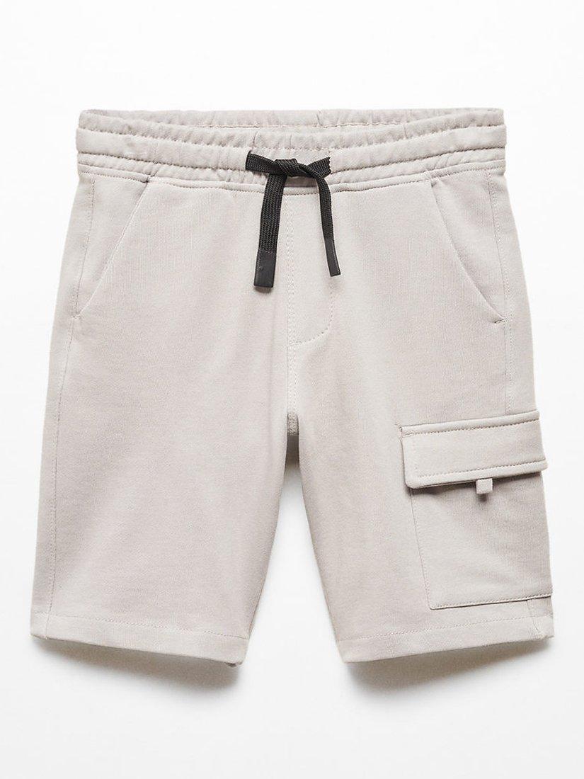 Mango Kids' Safari Bermuda Shorts, Light Pastel Grey