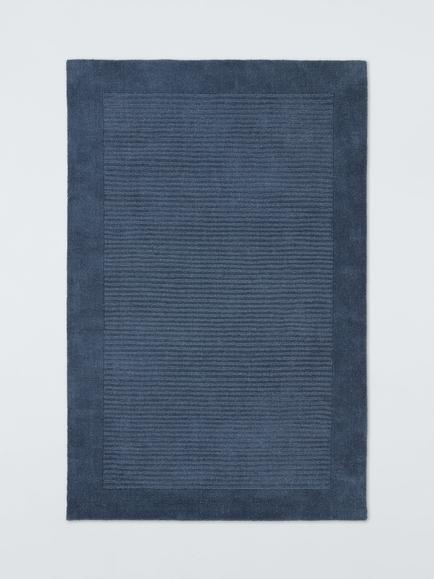 John Lewis ANYDAY Border Wool Hand Loomed Rug, Bluestone