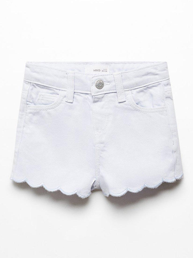 Mango Baby Sophie Wavy Hem Shorts, Light Patel Blue