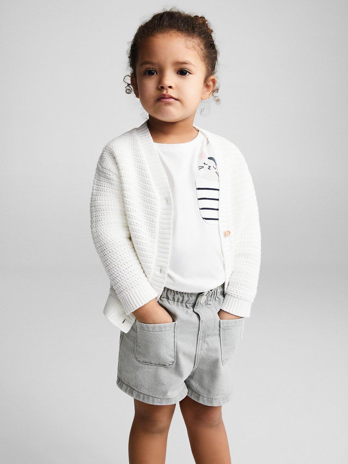 Mango Kids' Pepi Paperbag Shorts, Open Grey