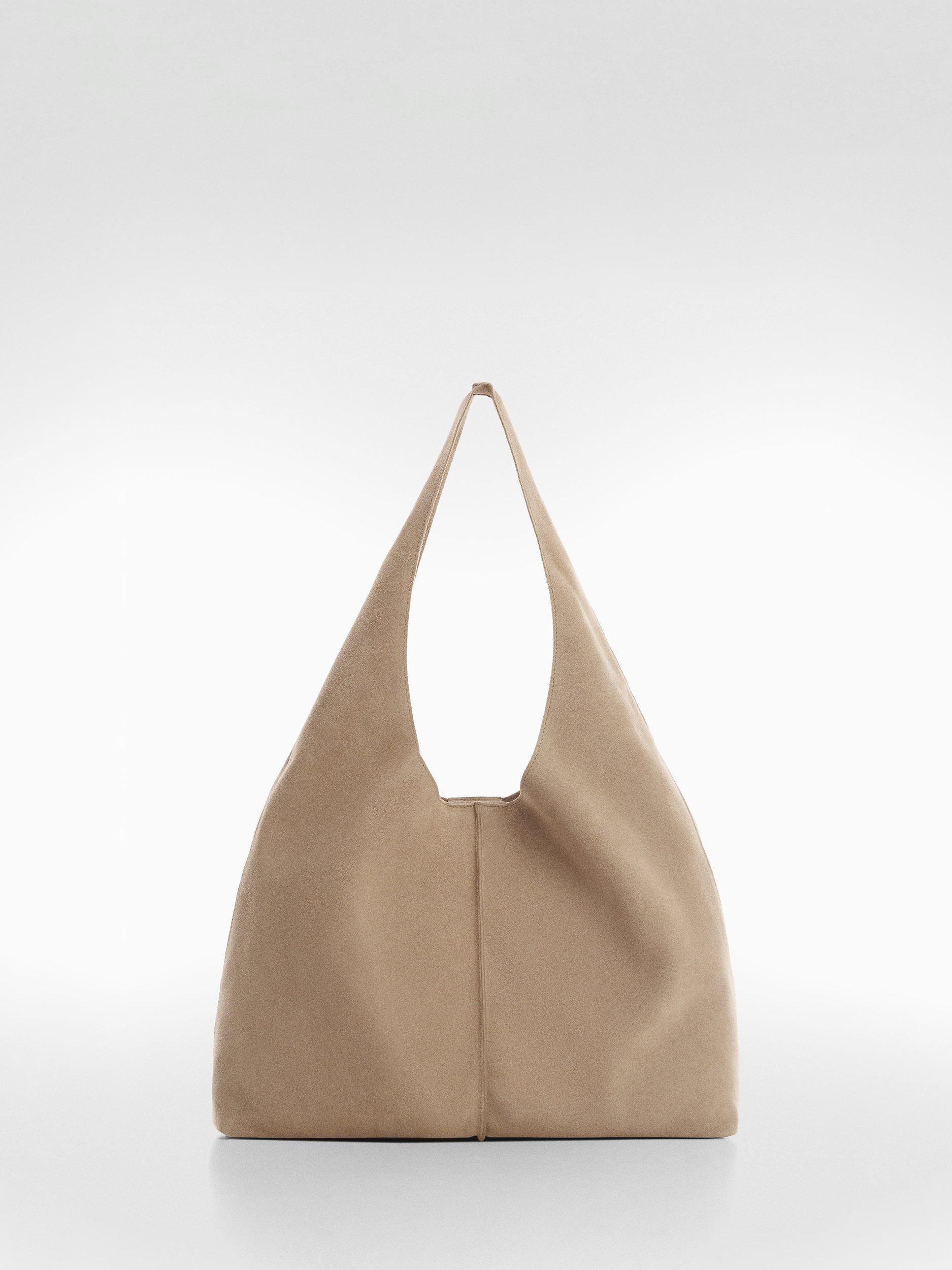 Mango Gabriel Leather Shopper Bag, Light Brown, One Size