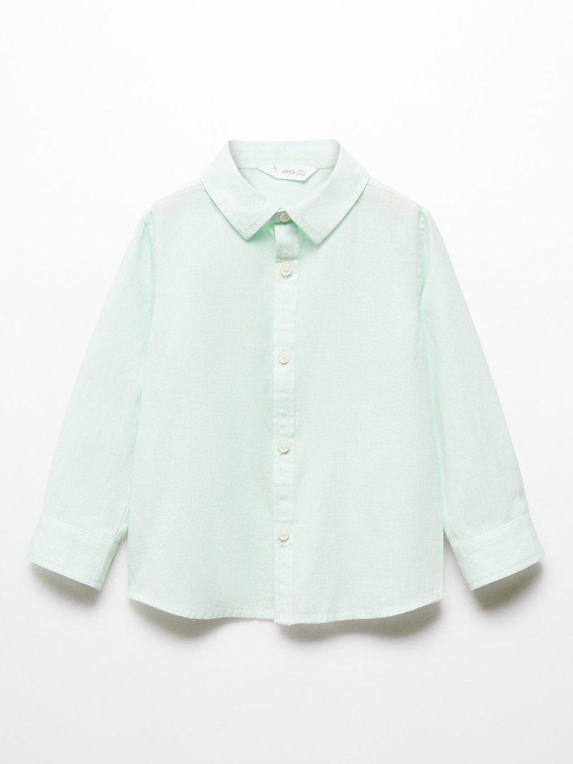Mango Baby Blas Regular Fit Shirt, Turquoise Aqua