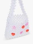 Stych Kids' Heart & Flower Beaded Shoulder Bag, White/Multi