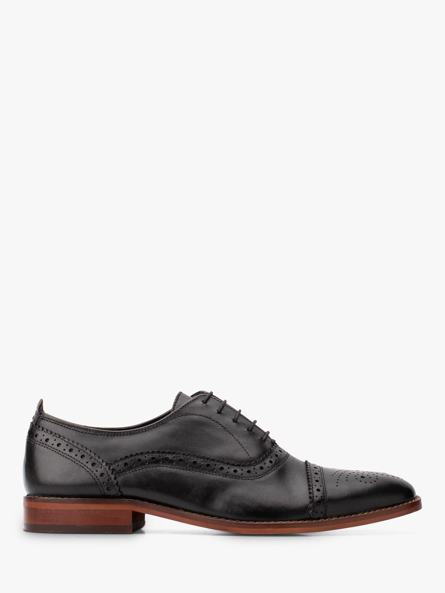 Base London Cast Waxy Brogue Shoes, Black