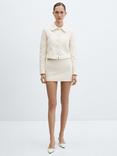 Mango Nice Textured Jacket, Light Beige