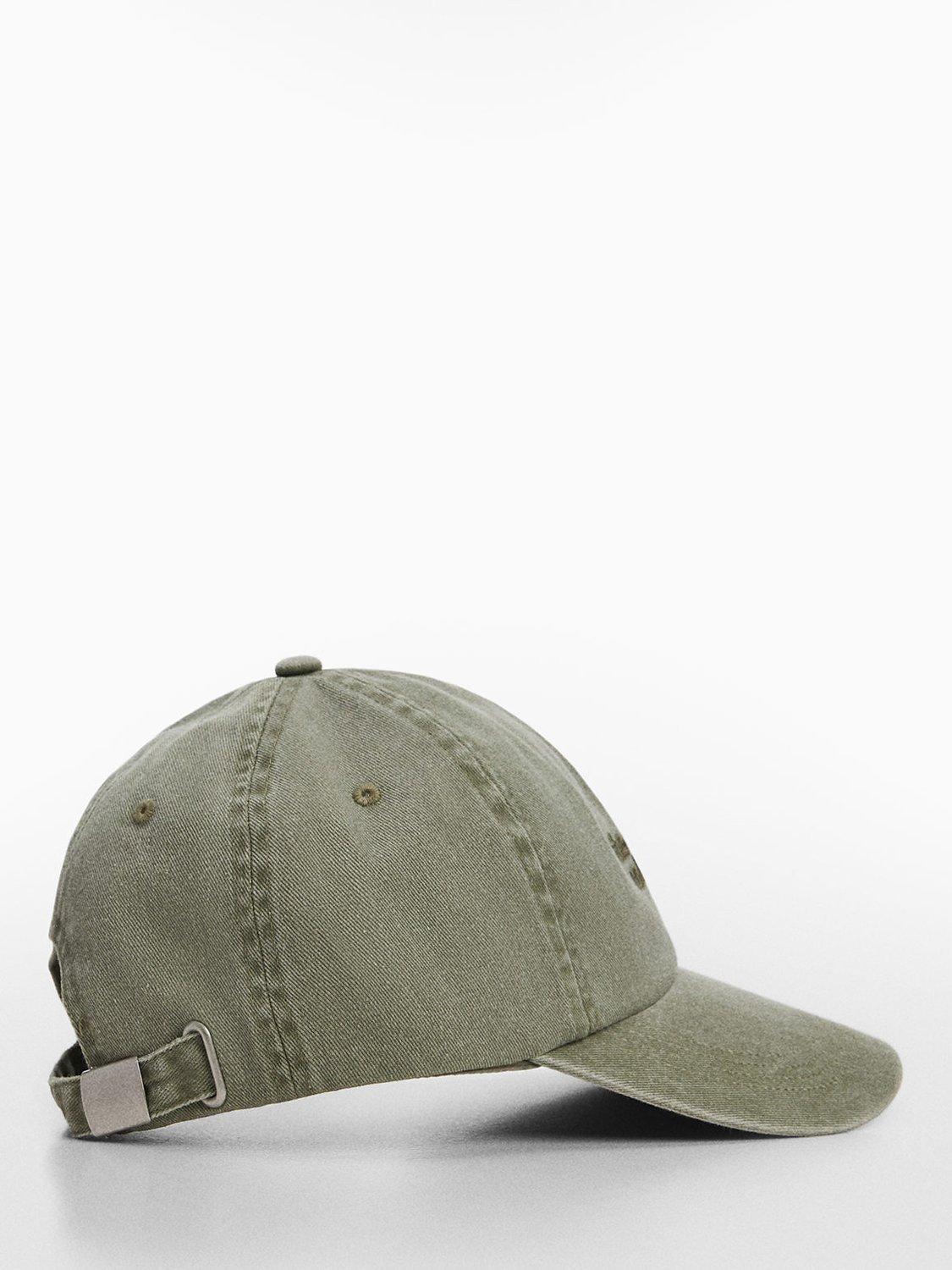 Mango Quote Embroidered Message Cap, Khaki, One Size