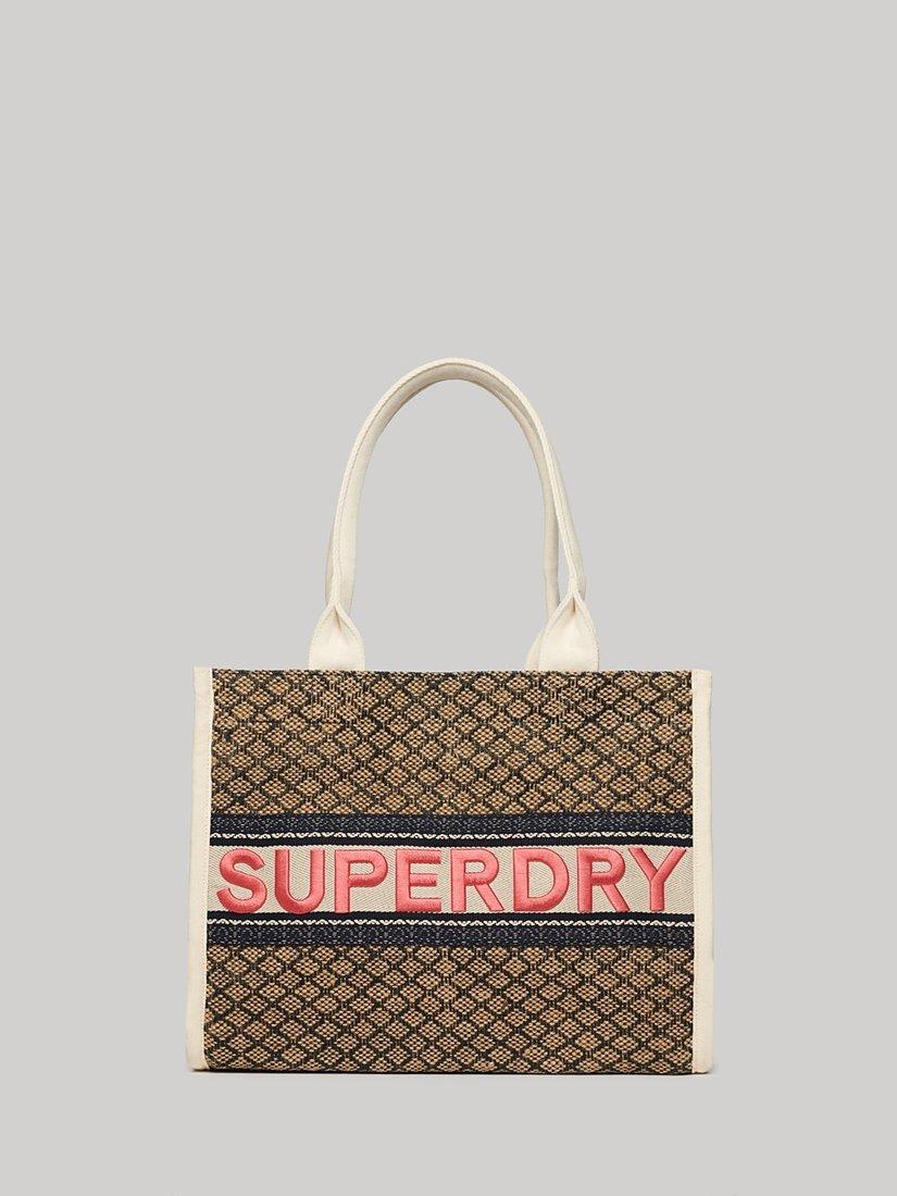 Superdry Luxe Tote Bag, Navy Diamond, One Size