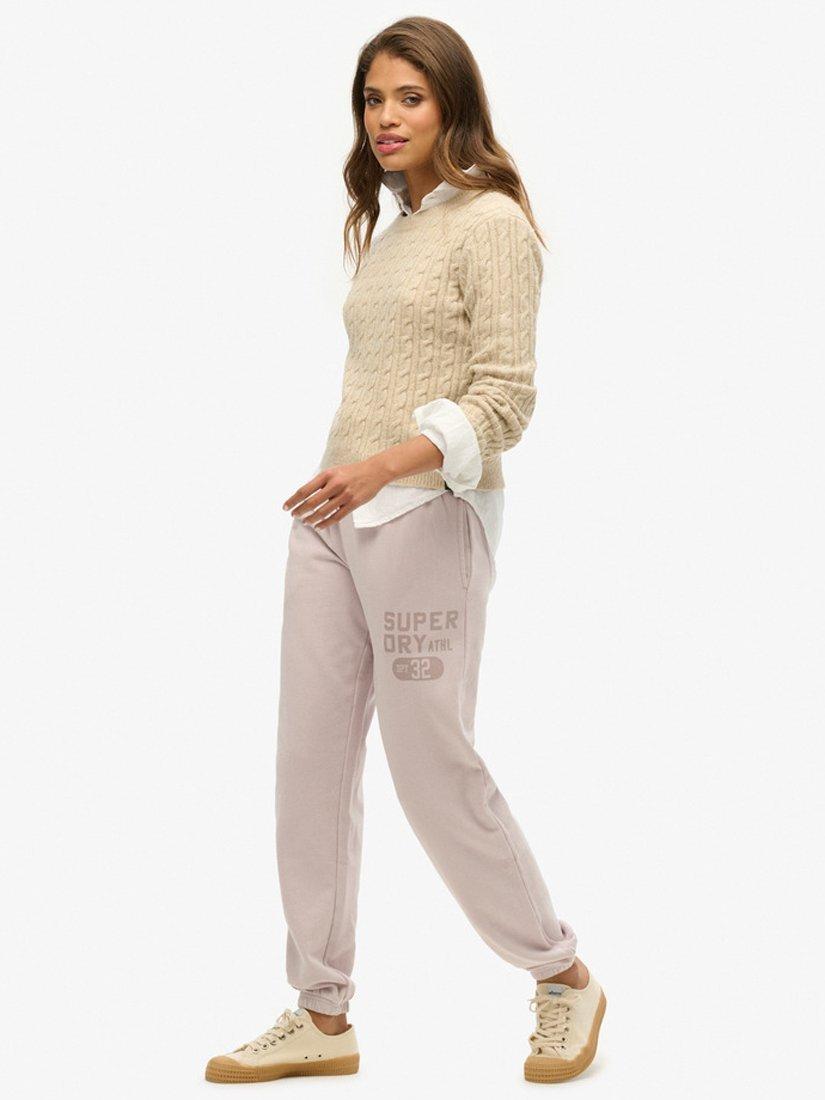 Product image 2 of 2, which shows Superdry Vintage Washed Graphic Joggers, Cloud Grey, 16
