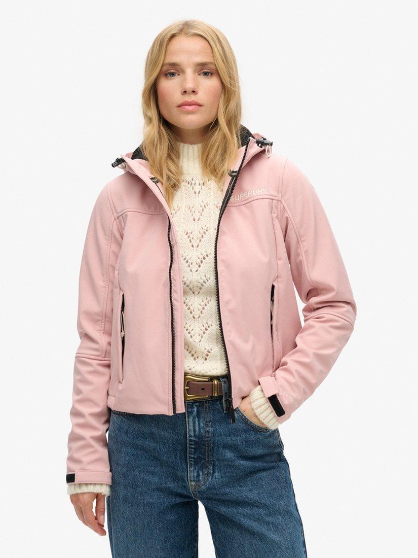 Superdry Hooded Soft Shell Trekker Jacket Vintage Blush Pink