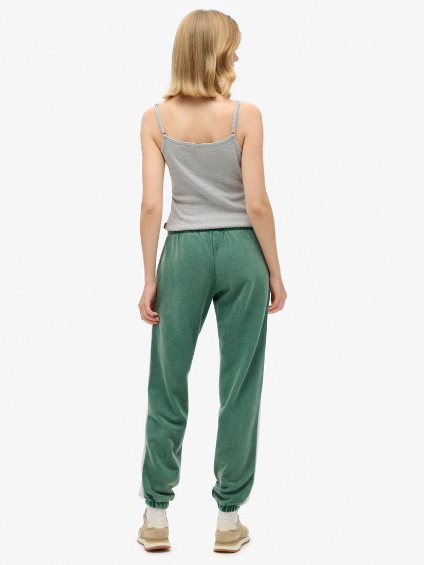 Product image 2 of 6, which shows Superdry Vintage Side Stripe Joggers, Pine Green, 10