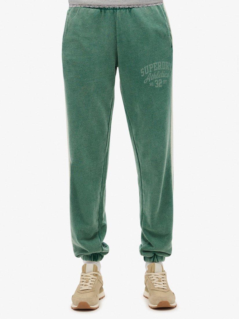 Product image 4 of 6, which shows Superdry Vintage Side Stripe Joggers, Pine Green, 10