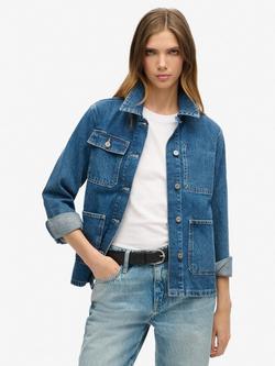 Superdry Denim Chore Jacket, Beverley Blue, Beverley Blue