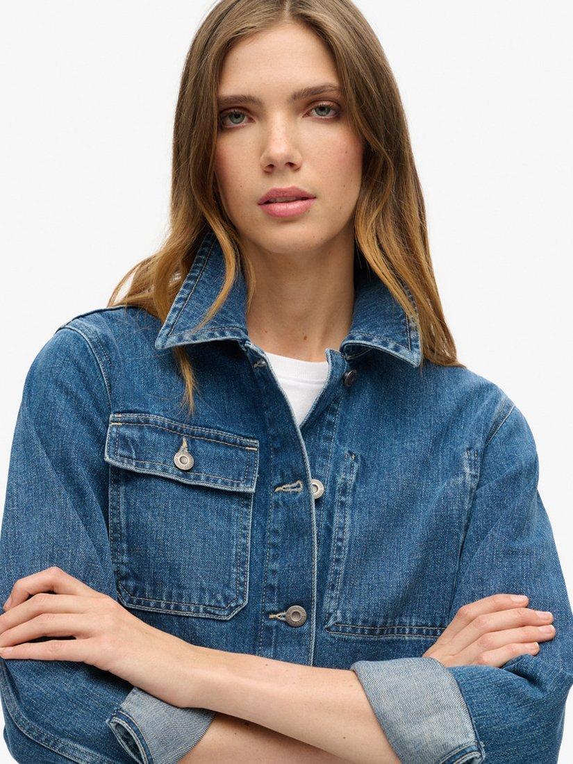 Product image 4 of 5, which shows Superdry Denim Chore Jacket, Beverley Blue, 8