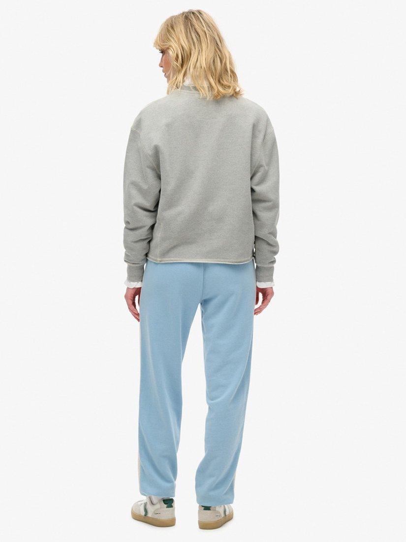 Product image 2 of 6, which shows Superdry Vintage Side Stripe Joggers, Allure Blue, 14