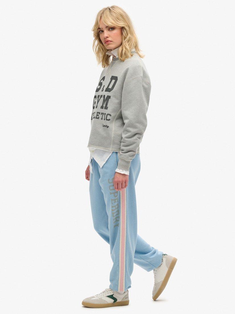 Product image 3 of 6, which shows Superdry Vintage Side Stripe Joggers, Allure Blue, 14