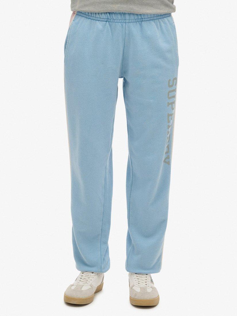 Product image 4 of 6, which shows Superdry Vintage Side Stripe Joggers, Allure Blue, 14