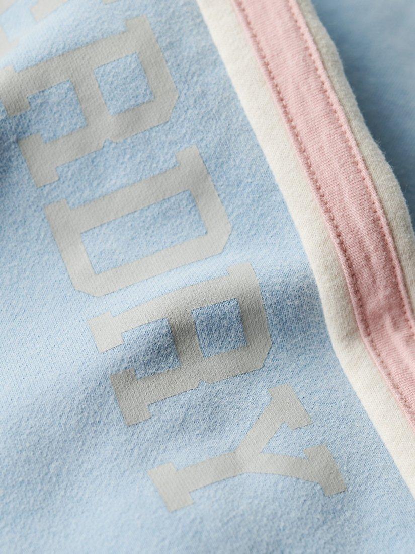 Product image 6 of 6, which shows Superdry Vintage Side Stripe Joggers, Allure Blue, 14