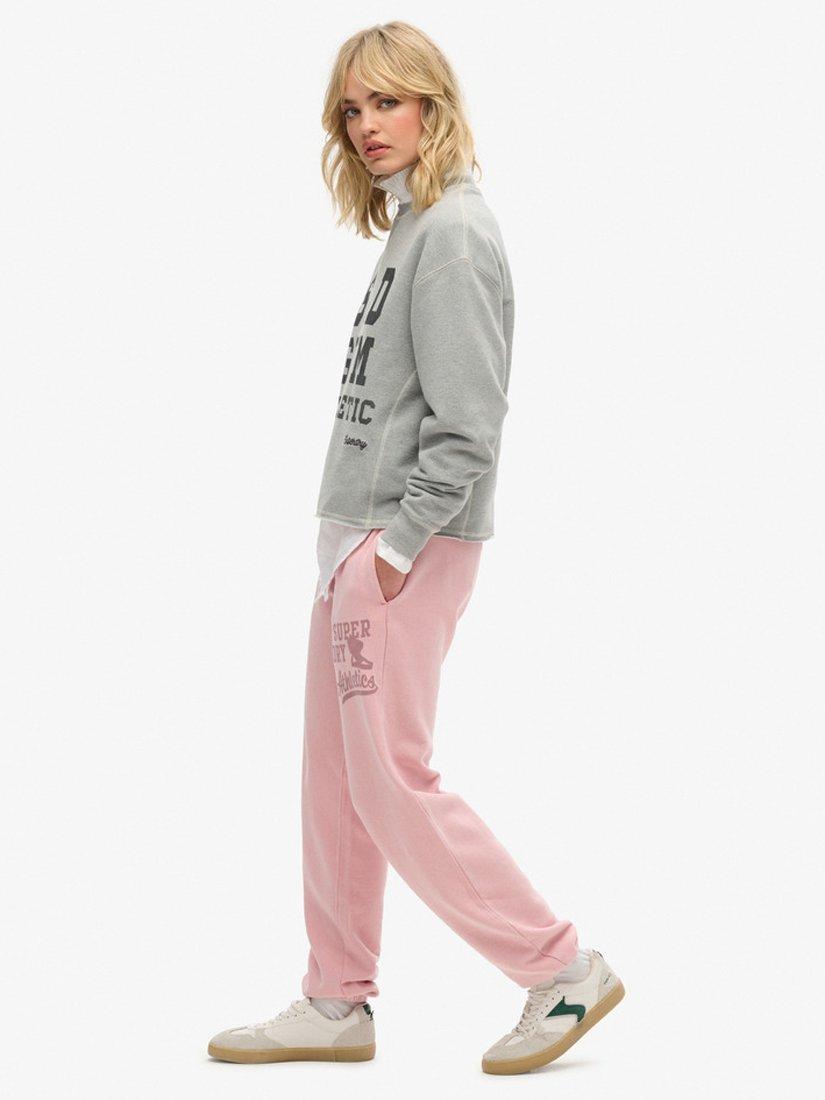 Product image 2 of 6, which shows Superdry Vintage Washed Graphic Joggers, Soft Pink, 12