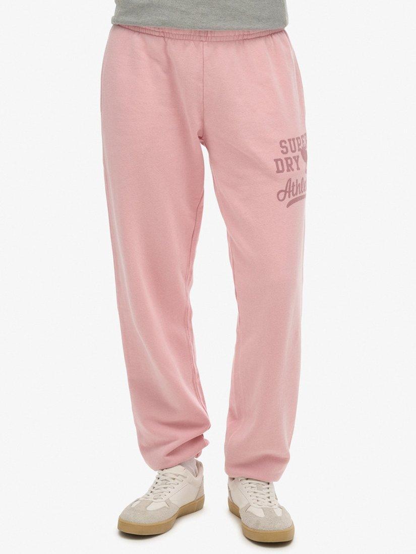 Product image 4 of 6, which shows Superdry Vintage Washed Graphic Joggers, Soft Pink, 12