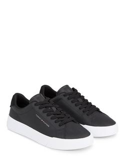 Tommy Hilfiger Court Leather Trainers - view 2, Black