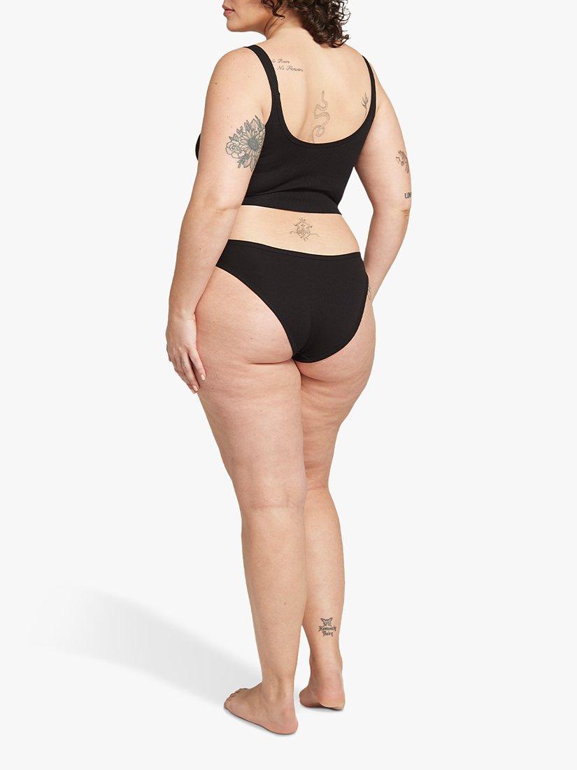 Product image 3 of 5, which shows Nudea The Mini Organic Cotton Briefs, Pack of 3, Black, XS
