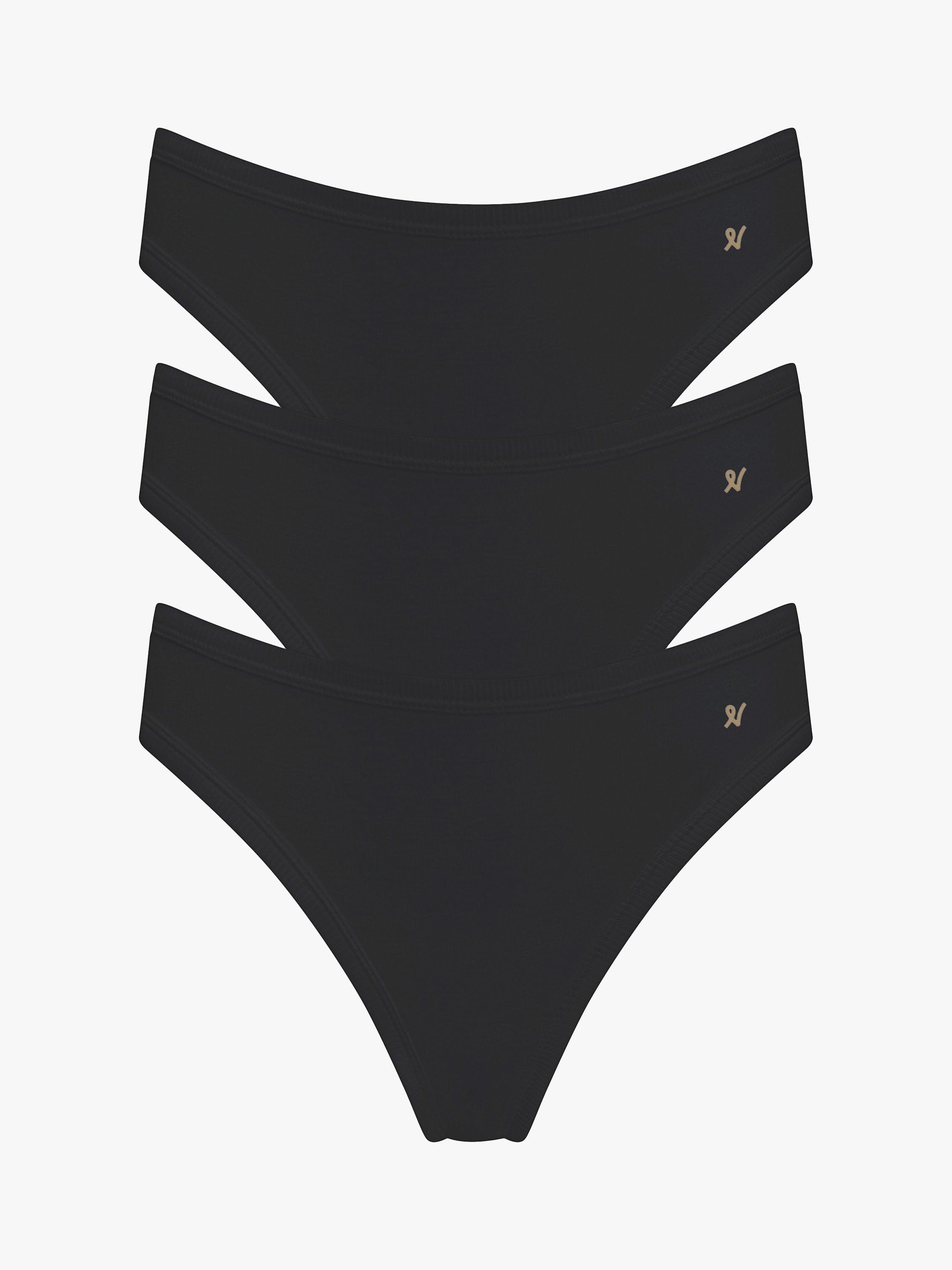 Product image 4 of 5, which shows Nudea The Mini Organic Cotton Briefs, Pack of 3, Black, XS