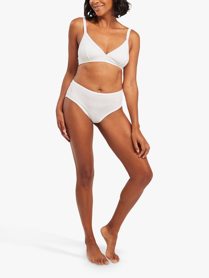 Product image 2 of 4, which shows Nudea The Easy Does It Organic Cotton Bralette, White, XS