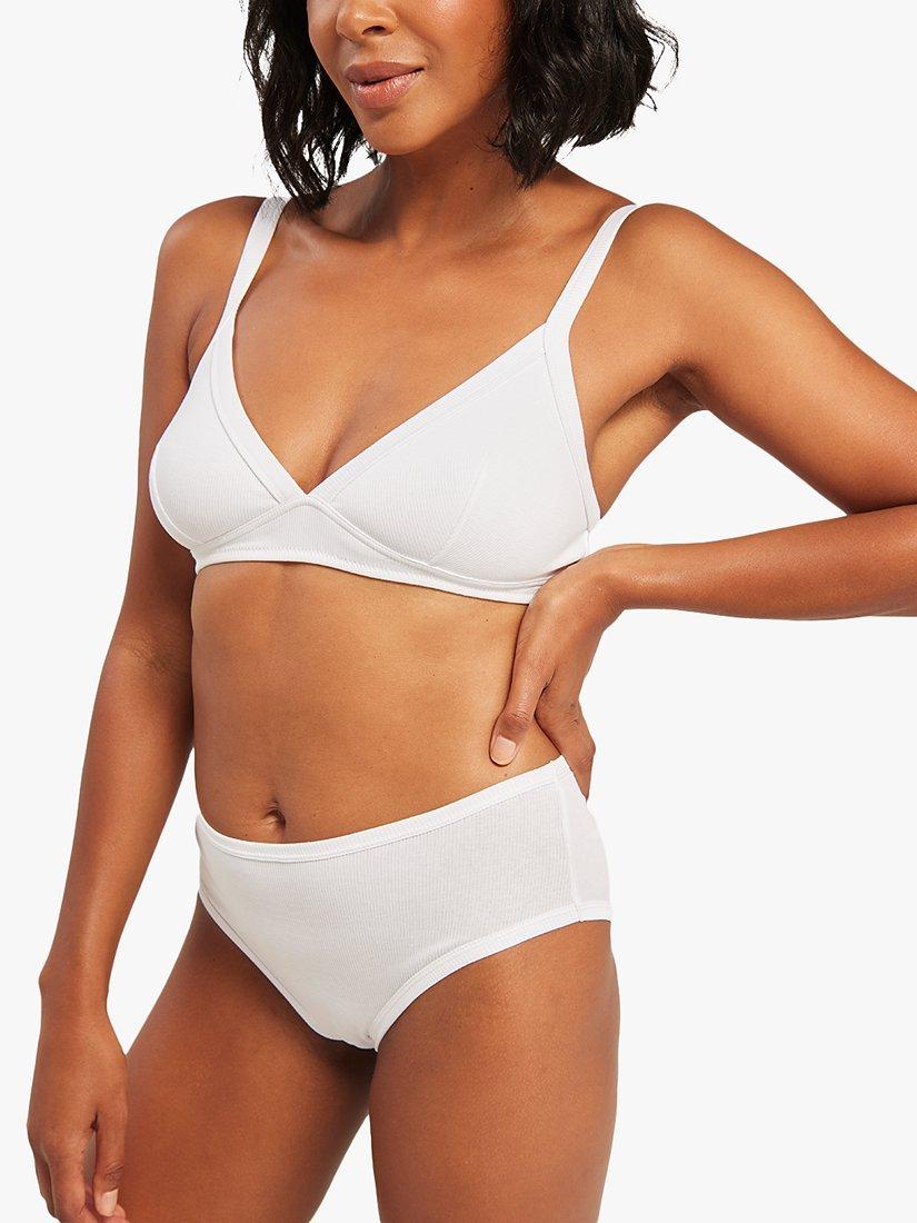 Product image 1 of 4, which shows Nudea The Easy Does It Organic Cotton Bralette, White, XS