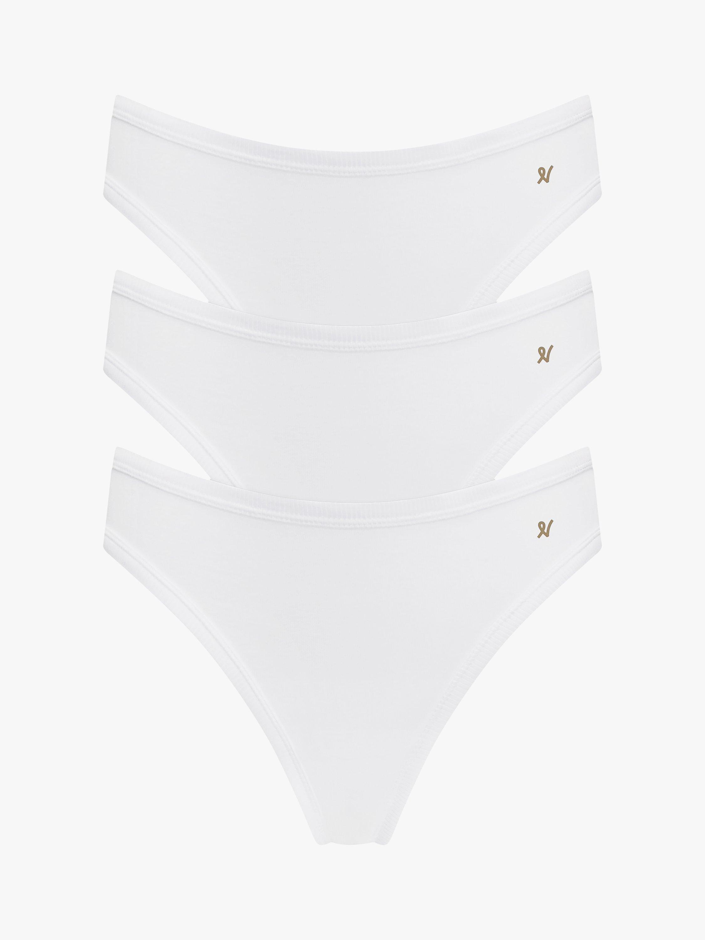 Product image 4 of 5, which shows Nudea The Mini Organic Cotton Briefs, Pack of 3, White, XS