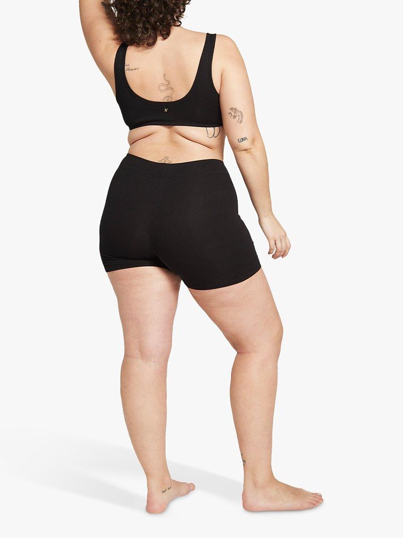 Product image 3 of 4, which shows Nudea The Dipped Front Organic Cotton Blend Bralette, Black, XS
