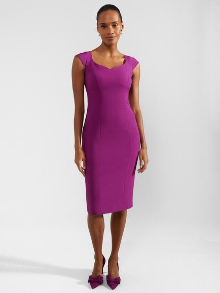 Hobbs Lillia Shift Dress, Magenta Purple - view 2, Magenta Purple