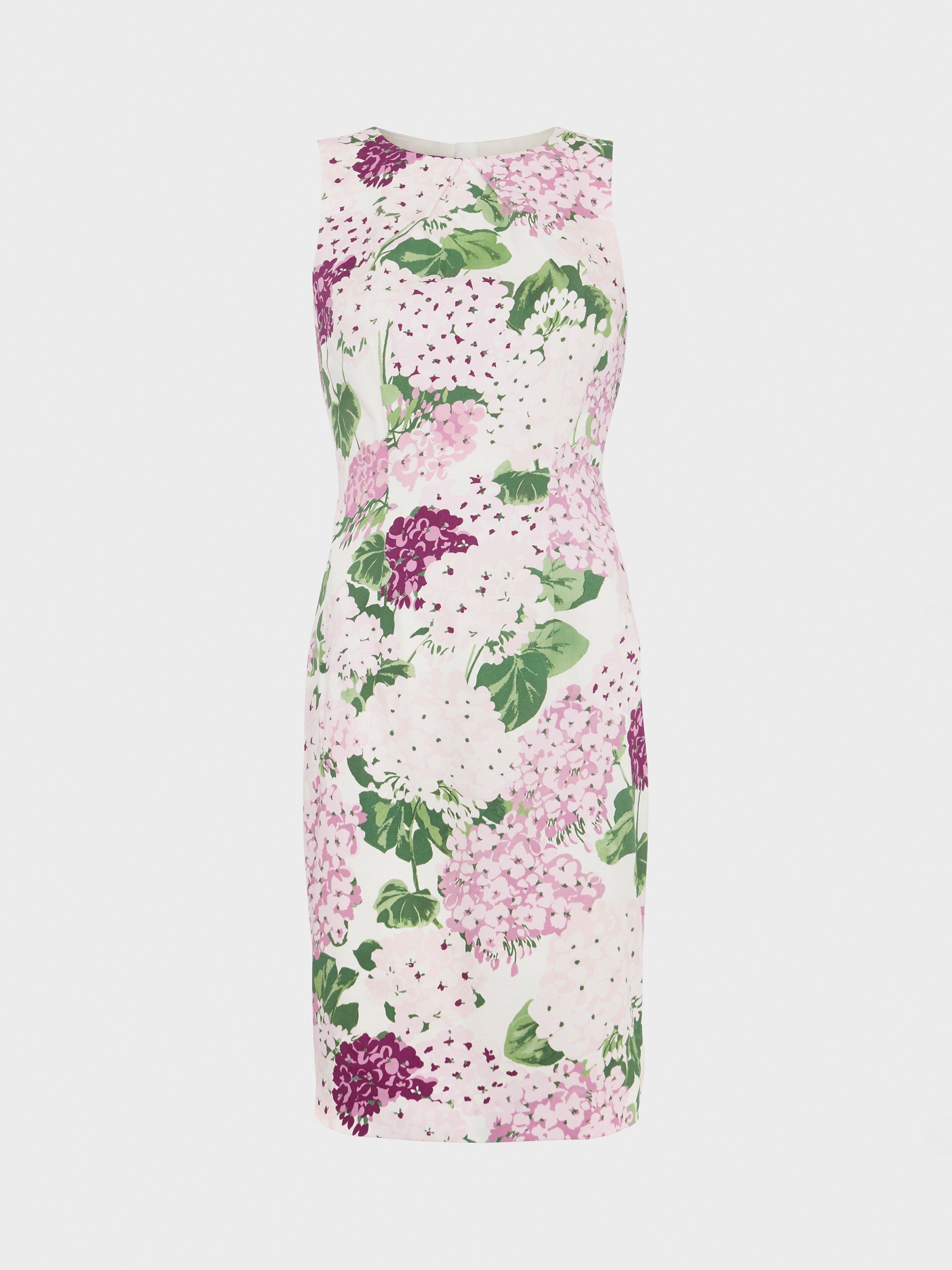 Hobbs Fiona Floral Print Shift Dress, Ivory/Multi, 12