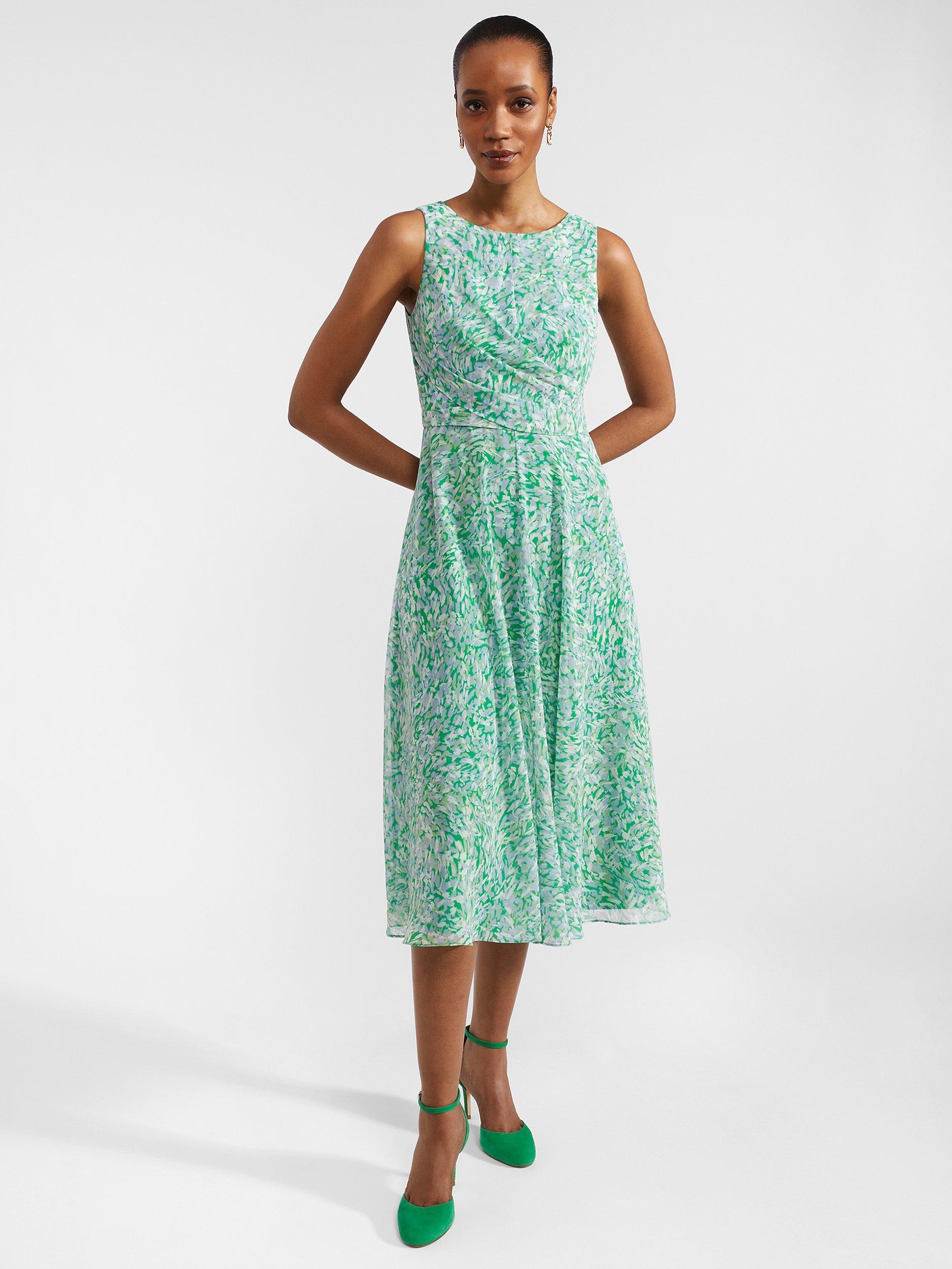 Hobbs Petite Jess Midi Dress Green Multi