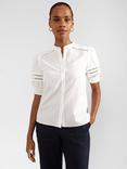 Hobbs Alexandria Seersucker Puff Sleeve Blouse, Ivory