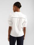 Hobbs Alexandria Seersucker Puff Sleeve Blouse, Ivory